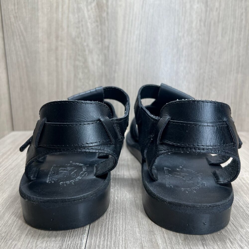 Jerusalem Barak Closed Toe Sandals Mens 46 Ankle Strap Handcrafted Leather Black - Picture 5 of 12